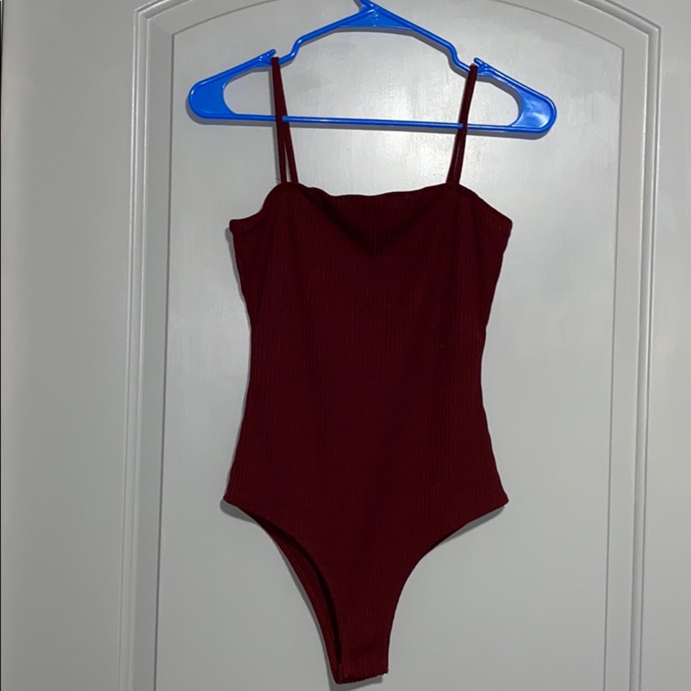 Maroon body suit